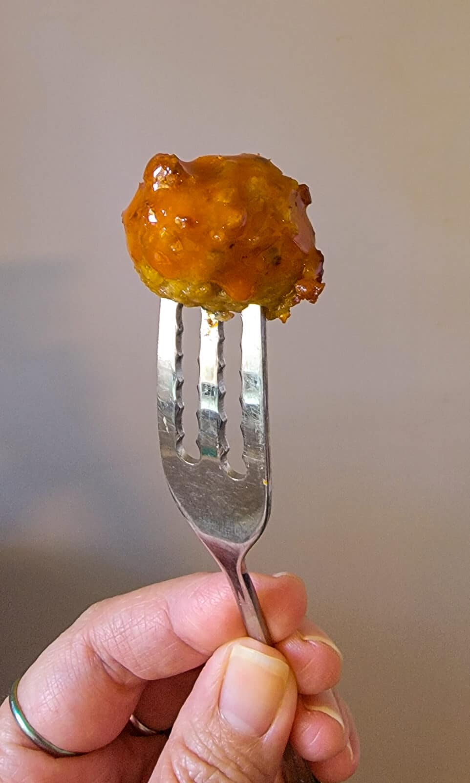 Chicken wing meatball with hot sauce